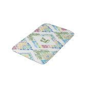 Ikat Floral Nahtloses Muster Badematte (Schrägansicht)