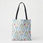 Ikat Floral Nahtloses Muster Tasche (Vorderseite)