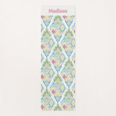 Ikat Floral Nahtloses Muster Yogamatte (Vorderseite)