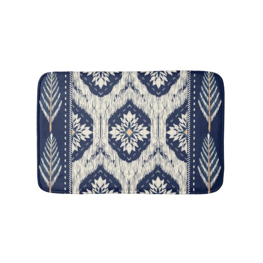 Ikat Floral Paisley Pattern Badematte (Vorderseite)