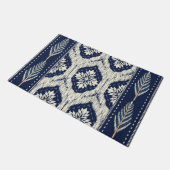Ikat Floral Paisley Pattern Fußmatte (Schrägansicht)