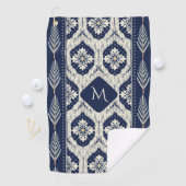 Ikat Floral Paisley Pattern Golfhandtuch (Insitu)