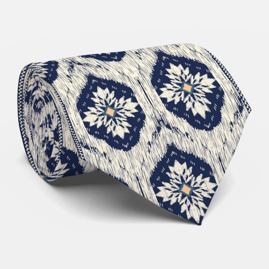 Ikat Floral Paisley Pattern Krawatte (Gerollt)