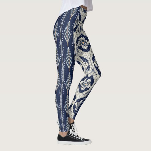 Ikat Floral Paisley Pattern Leggings (Rechts)