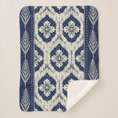 Ikat Floral Paisley Pattern Sherpadecke (Vorderseite)