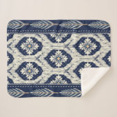 Ikat Floral Paisley Pattern Sherpadecke (Vorderseite (Horizontal))