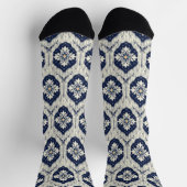 Ikat Floral Paisley Pattern Socken (Oben)