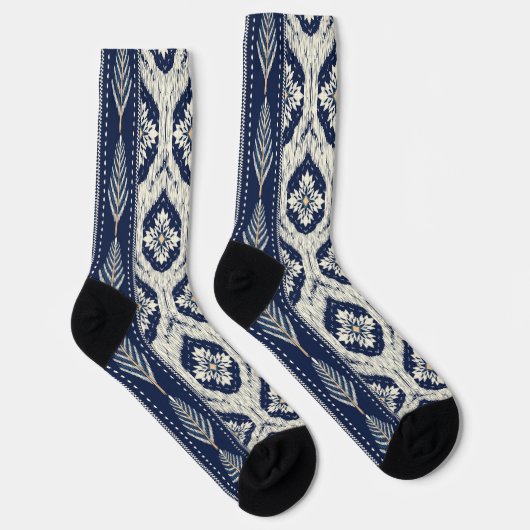 Ikat Floral Paisley Pattern Socken (Rechts)
