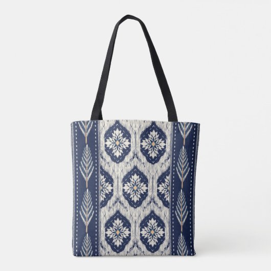 Ikat Floral Paisley Pattern Tasche (Rückseite)