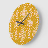 Ikat Folklore-Ornament - ethnische Textur. Große Wanduhr (Winkel)