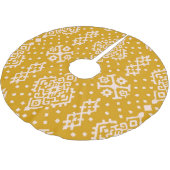 Ikat Folklore-Ornament - ethnische Textur. Polyester Weihnachtsbaumdecke (Schrägansicht)