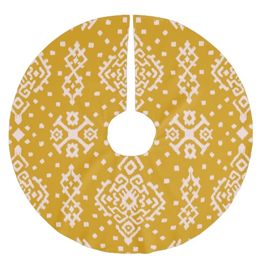 Ikat Folklore-Ornament - ethnische Textur. Polyester Weihnachtsbaumdecke (Vorderseite)