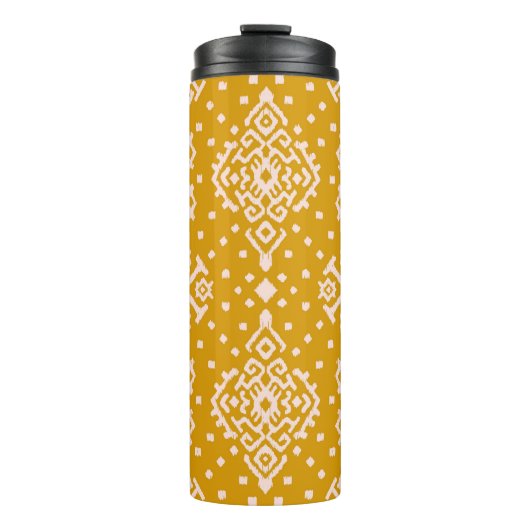 Ikat Folklore-Ornament - ethnische Textur. Thermosbecher (Vorderseite)