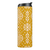 Ikat Folklore-Ornament - ethnische Textur. Thermosbecher (Nach links gedreht)