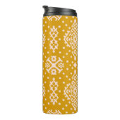 Ikat Folklore-Ornament - ethnische Textur. Thermosbecher (Nach rechts gedreht)