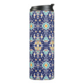 Ikat Geometric: Folklore Orientale Ornament. Thermosbecher (Nach links gedreht)