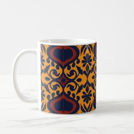 Ikat geometric folklore ornament. Oriental damask Kaffeetasse (Links)