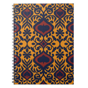 Ikat geometric folklore ornament. Oriental damask  Notizblock