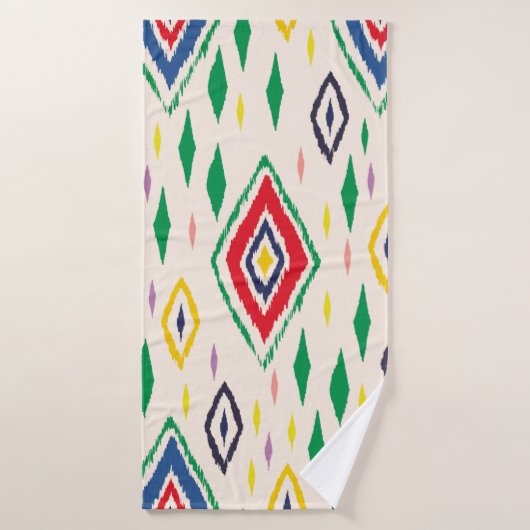 Ikat geometric folklore ornament with diamonds. Tr Badehandtuch (Badehandtuch)