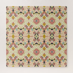 Ikat geometrische Folklore, orientalisches Damastm Puzzle