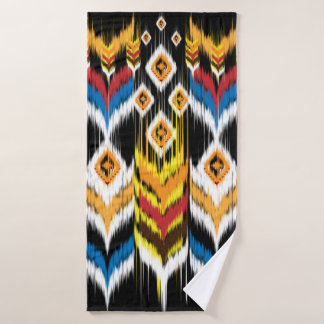 Ikat geometrische Folklore-Ornament. Ethische Stäm Badehandtuch