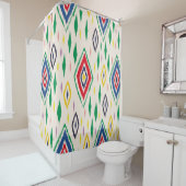 Ikat geometrische Folklore-Ornament mit Diamanten. Duschvorhang (Beispiel)