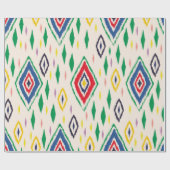 Ikat geometrische Folklore-Ornament mit Diamanten. Geschenkpapier (Flach)