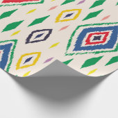 Ikat geometrische Folklore-Ornament mit Diamanten. Geschenkpapier (Ecke)
