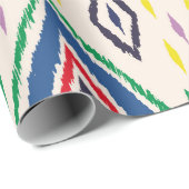 Ikat geometrische Folklore-Ornament mit Diamanten. Geschenkpapier (Rolleneckpunkt)