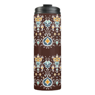 Ikat geometrische Folklore-Ornament. Oriental Vint Thermosbecher