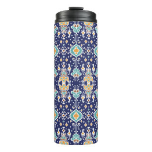 Ikat geometrische Folklore-Ornament. Oriental Vint Thermosbecher
