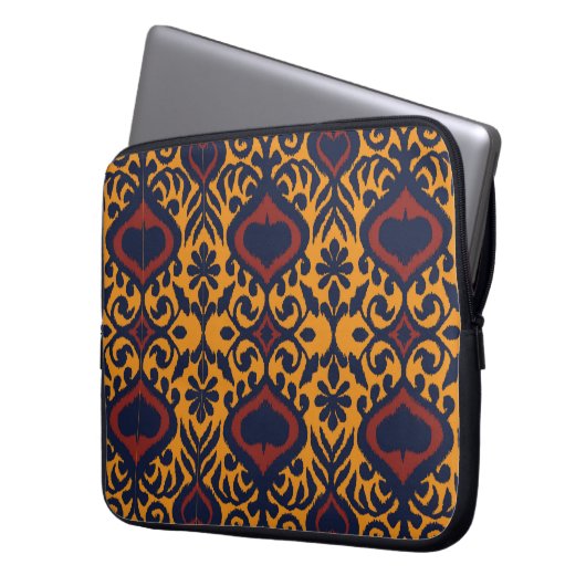 Ikat geometrische Folklore-Ornament. Orientalische Laptopschutzhülle (Vorderseite Links)