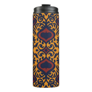 Ikat geometrische Folklore-Ornament. Orientalische Thermosbecher