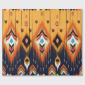 Ikat geometrische Folklore-Ornament. Stammesvölker Geschenkpapier (Flach)