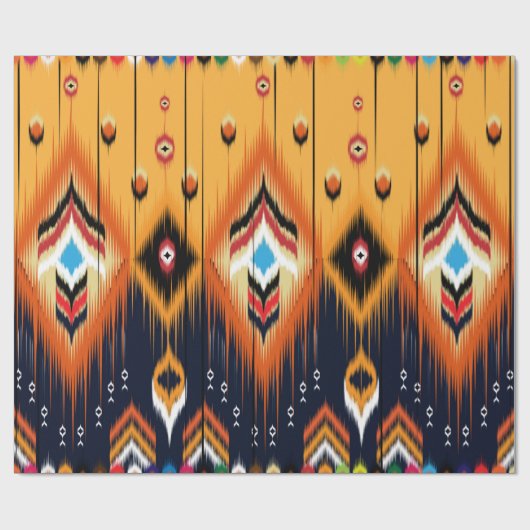 Ikat geometrische Folklore-Ornament. Stammesvölker Geschenkpapier (Flach)