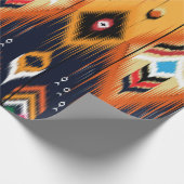 Ikat geometrische Folklore-Ornament. Stammesvölker Geschenkpapier (Ecke)