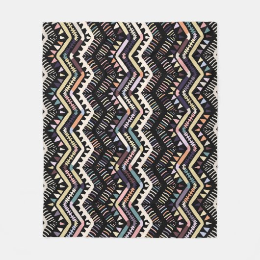 Ikat geometrische Folklore, Stammesaztemuster. Fleecedecke (Vorderseite)