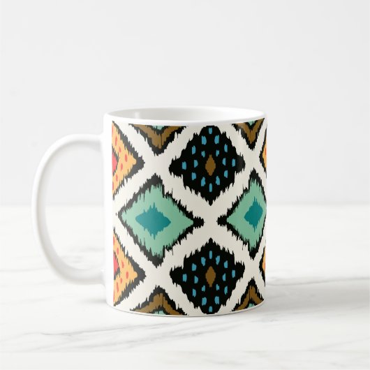 Ikat geometrische, Folklore Stammesstruktur. Kaffeetasse (Links)