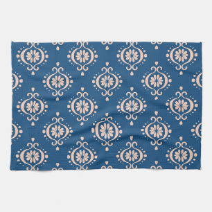 Ikat Geometrisches Folklore-Damaskus-Ornament Geschirrtuch