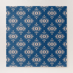 Ikat Geometrisches Folklore-Damaskus-Ornament Puzzle