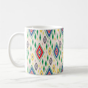 Ikat geometrisches Folklore-Ornament mit Diamanten Kaffeetasse