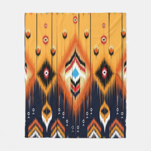 Ikat geometrisches Folklore-Ornament. Stammesethni Fleecedecke