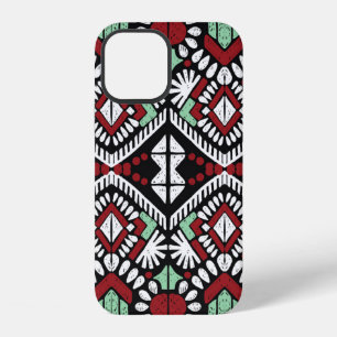 Ikat geometrisches Folklore-Ornament. Stammesethni iPhone 12 Hülle