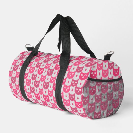 Ikat Ikat rosa Muster Duffle Bag (Rechte Ecke)