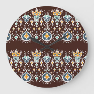 Ikat Inspiration: Orientale Eleganz Große Wanduhr