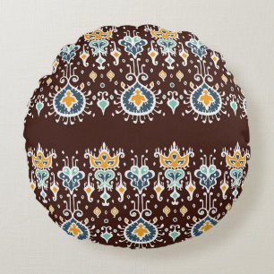 Ikat Inspiration: Orientalische Eleganz Rundes Kissen