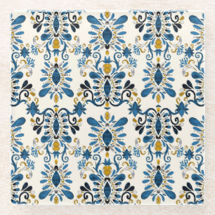 Ikat-Krawatte, Stammesfarbe Glasuntersetzer