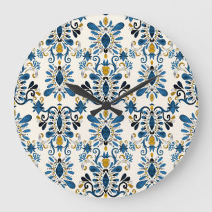 Ikat-Krawatte, Stammesfarbe Große Wanduhr