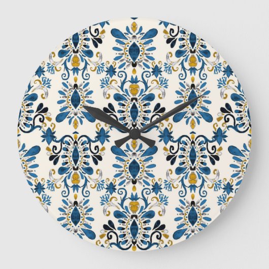 Ikat-Krawatte, Stammesfarbe Große Wanduhr (Vorderseite)