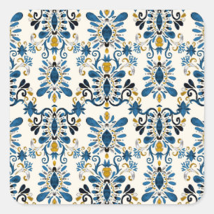 Ikat-Krawatte, Stammesfarbe Quadratischer Aufkleber